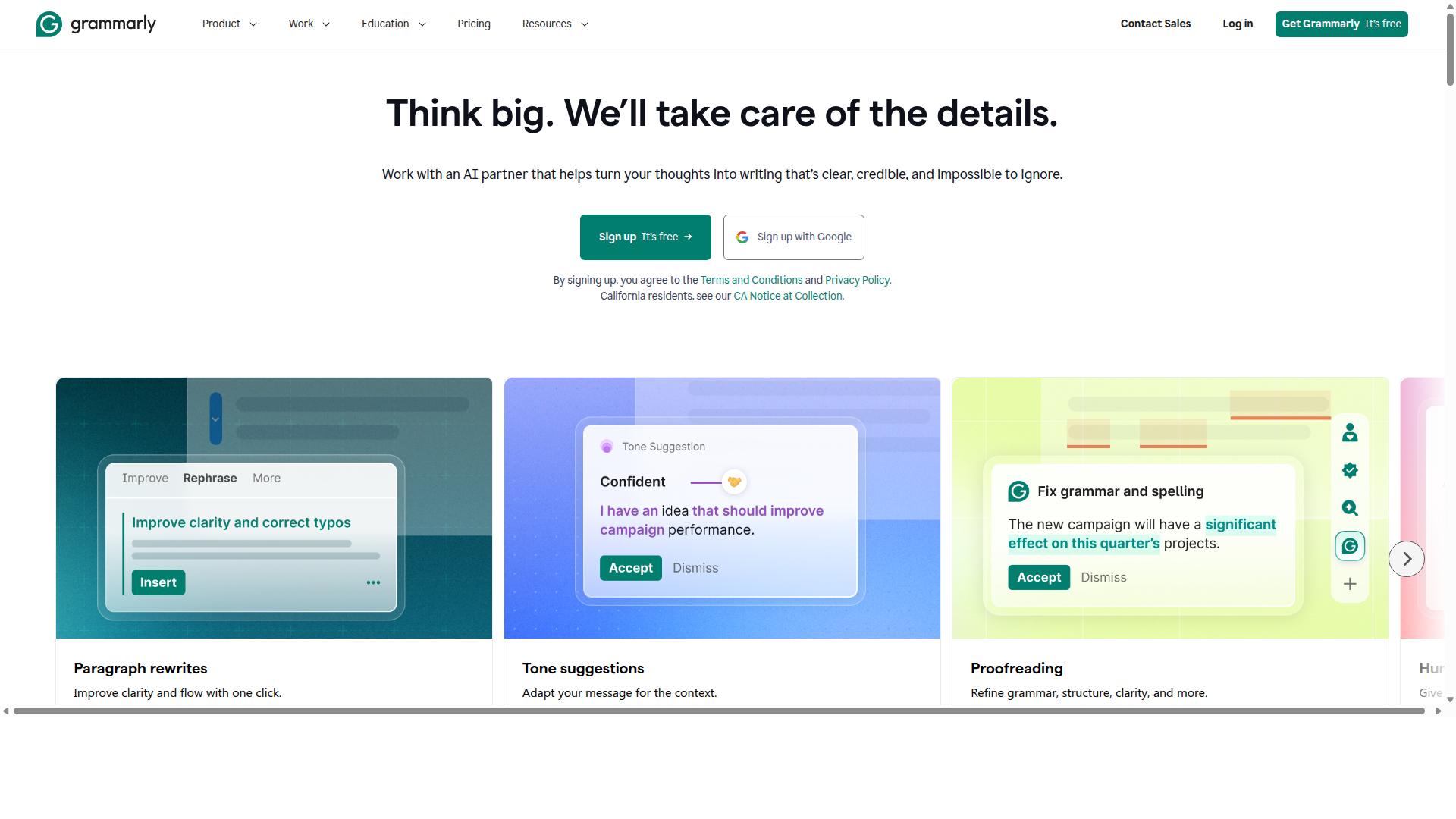 Grammarly website shown in an Expert Webbers demand generation review